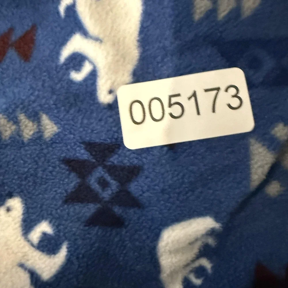 Eddie Bauer Pajama Pants Kids 10-12 Blue Fleece Polar Bear Print Sleep Lounge